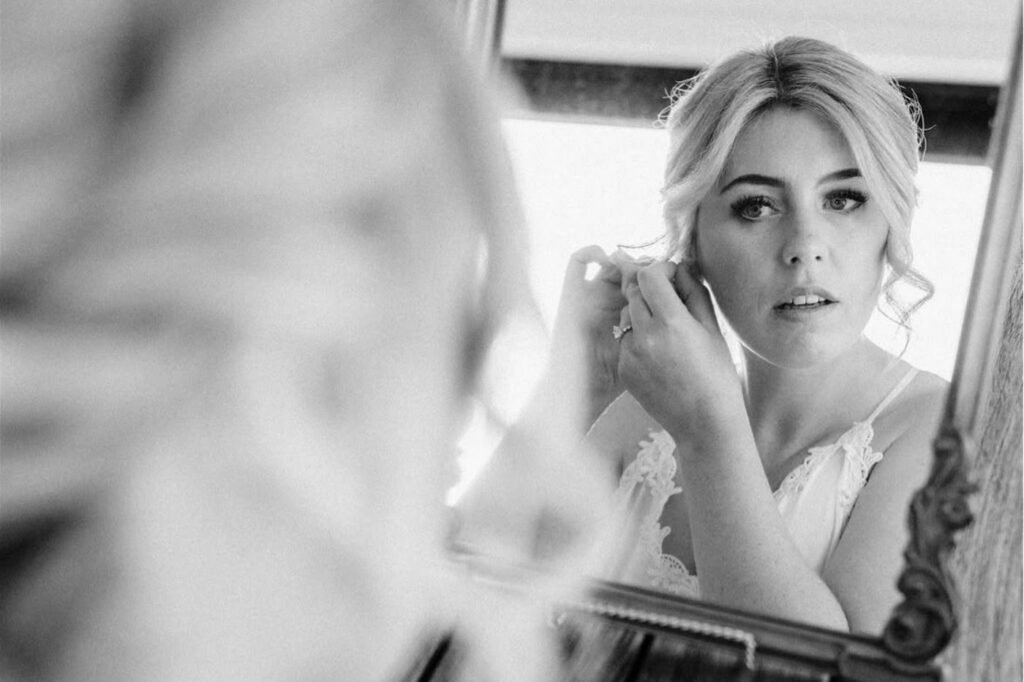 Bride getting ready with Taylor Savage Beauty
