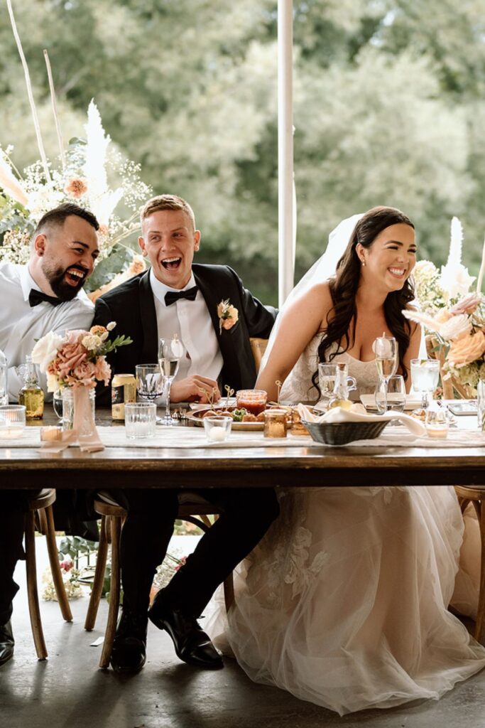 Wedding celebration catered by Oliver & Bonacini in Blue Mountain at Georgian Hills Vineyards