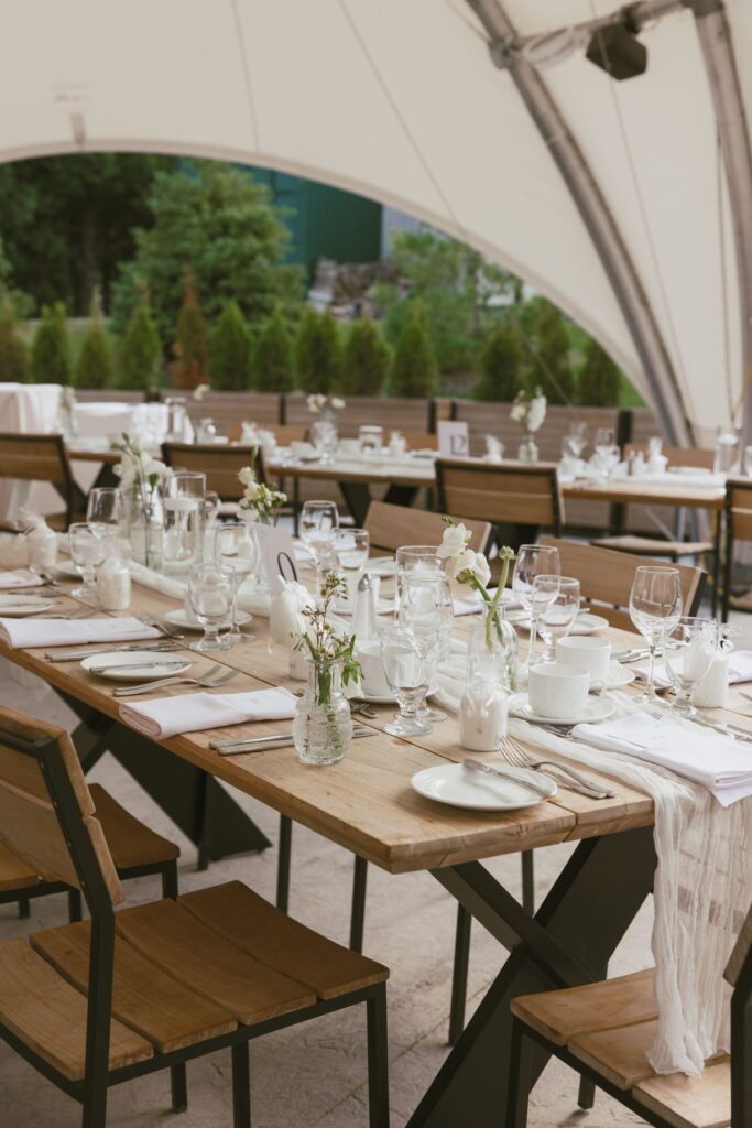 Wedding reception space at Blue Mountain