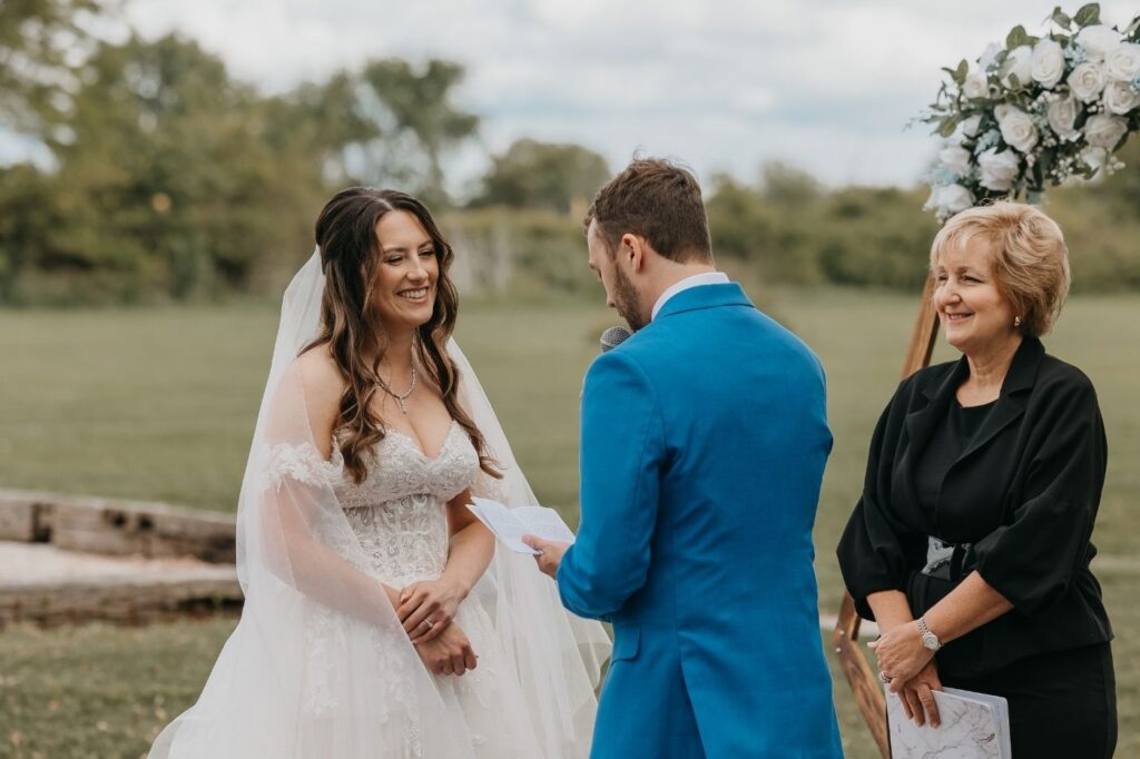 Emotional wedding ceremony moment led by Sandra Marko