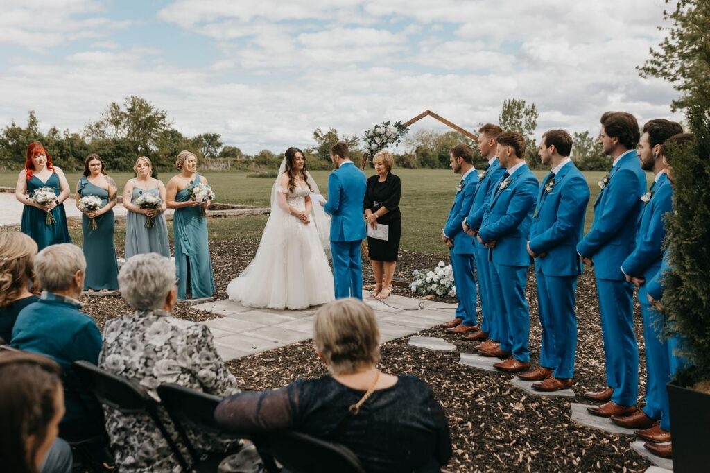 Wedding vows during ceremony officiated by Sandra Marko in Georgian Bay