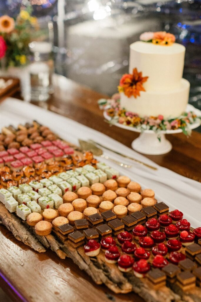 Dessert bites and wedding cake Bruce Wine Bar Collingwood Catering