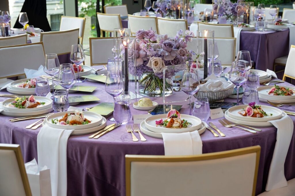 Wedding table with catering by McEwan Catering in Blue Mountain