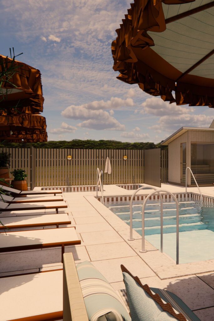 Outdoor pool at Leeward House in Thornbury