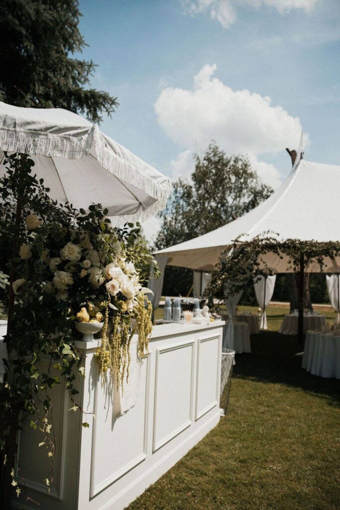 Custom floral installation by Mountain Blooms Floral Design