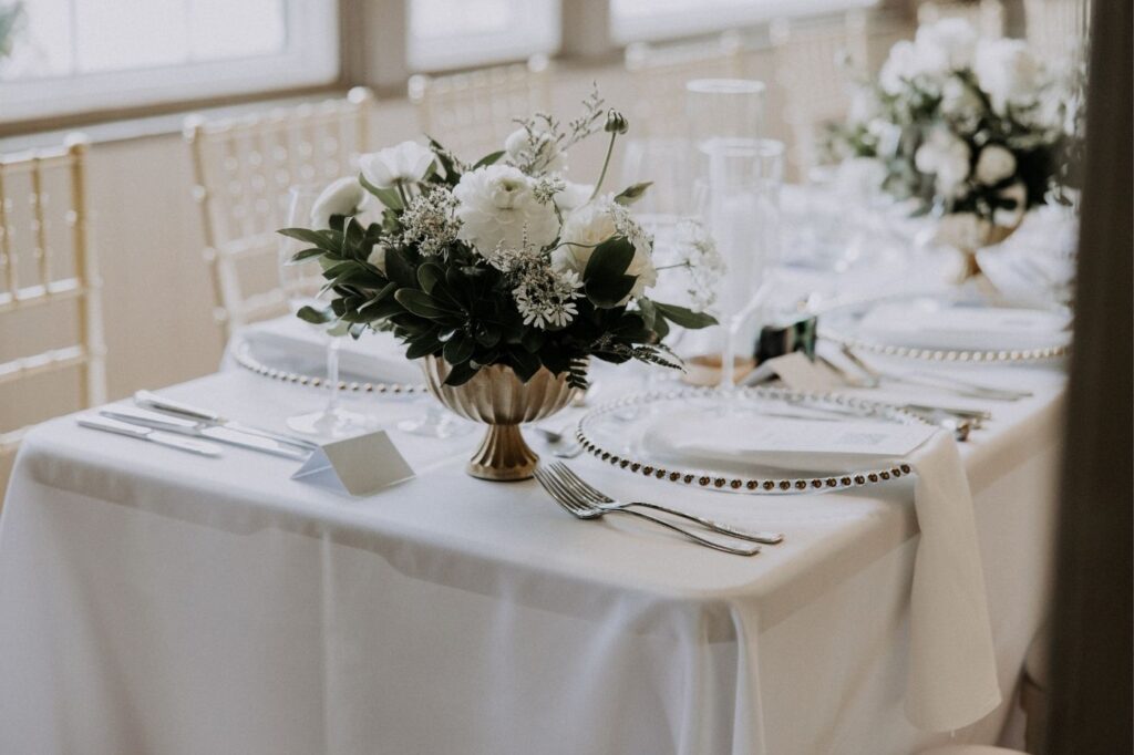 Wedding centrepiece by Mountain Blooms Floral Design
